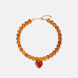 Collar Corazón Ámbar