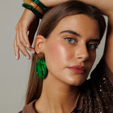 Pendientes Dalia verde