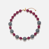 Collar Candy gris y buganvilla