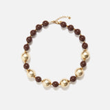 Collar Candy chocolate y oro